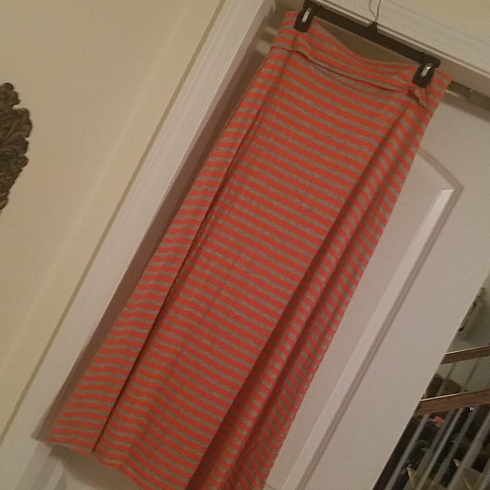 Orange and Grey Maxi Skirt